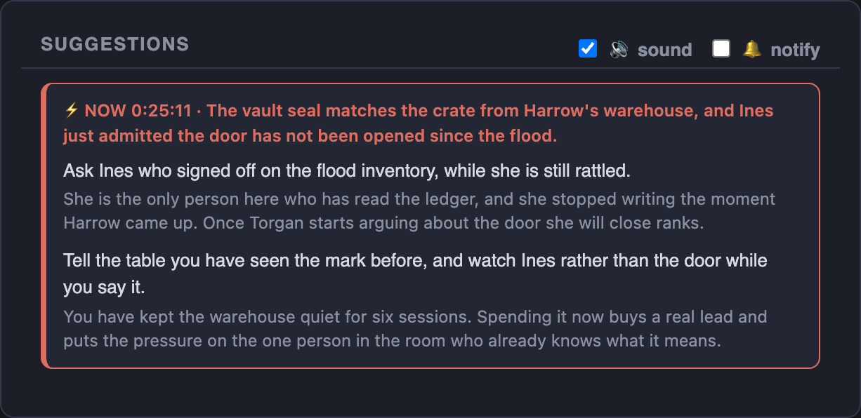 A short LoreMonkey prompt tied to a detail from the current scene.